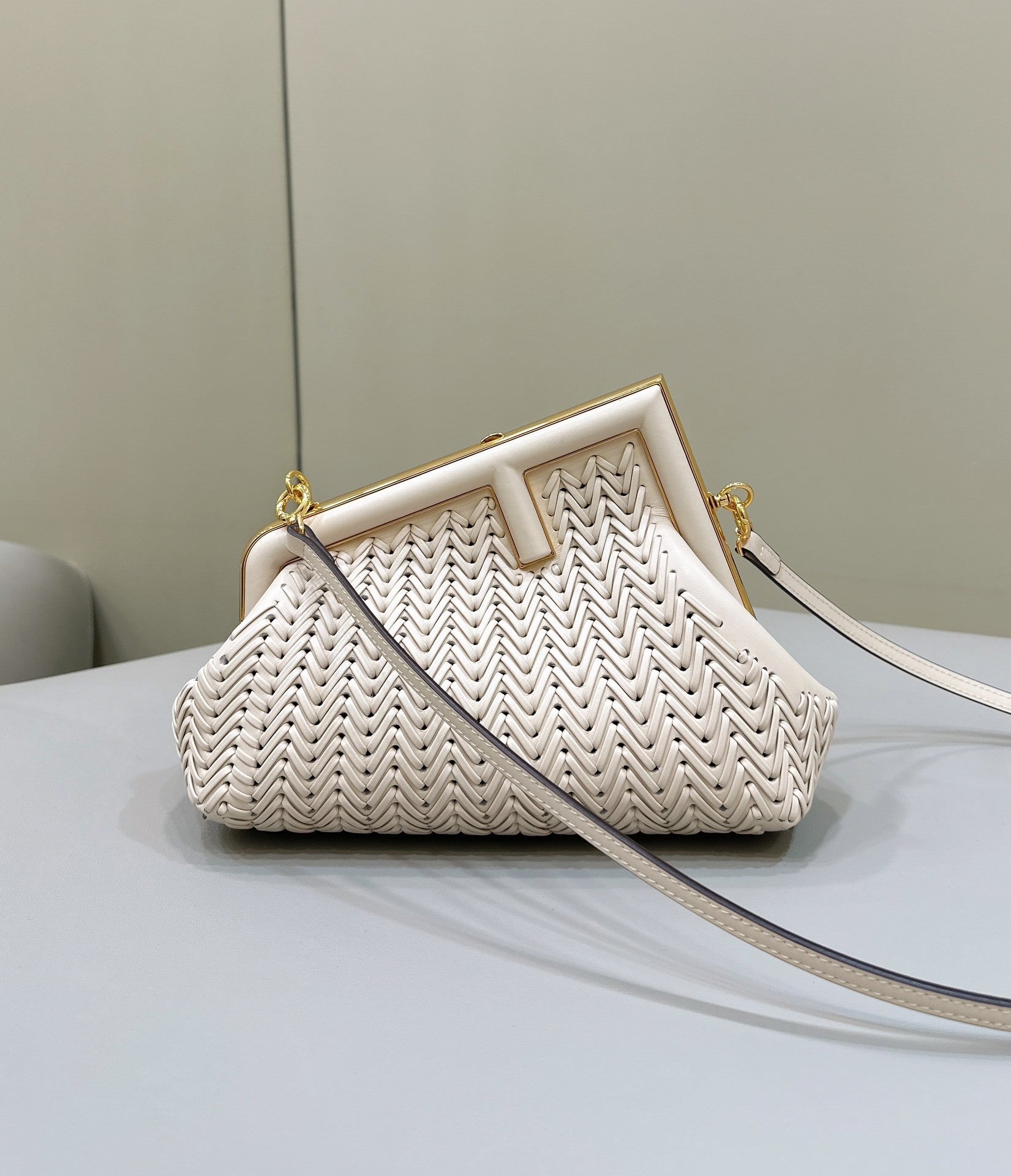 FENDI First Series Woven Leather Handbag