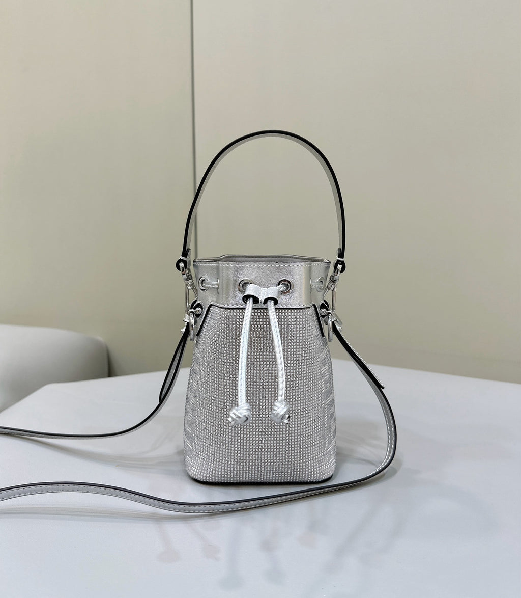 FENDI Mon Tresor Crystal-Embellished Bucket Bag