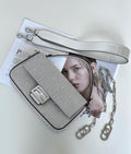 FENDI Baguette Medium Crystal-Embellished Handbag