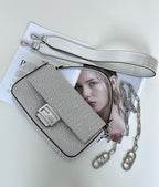 FENDI Baguette Medium Crystal-Embellished Handbag