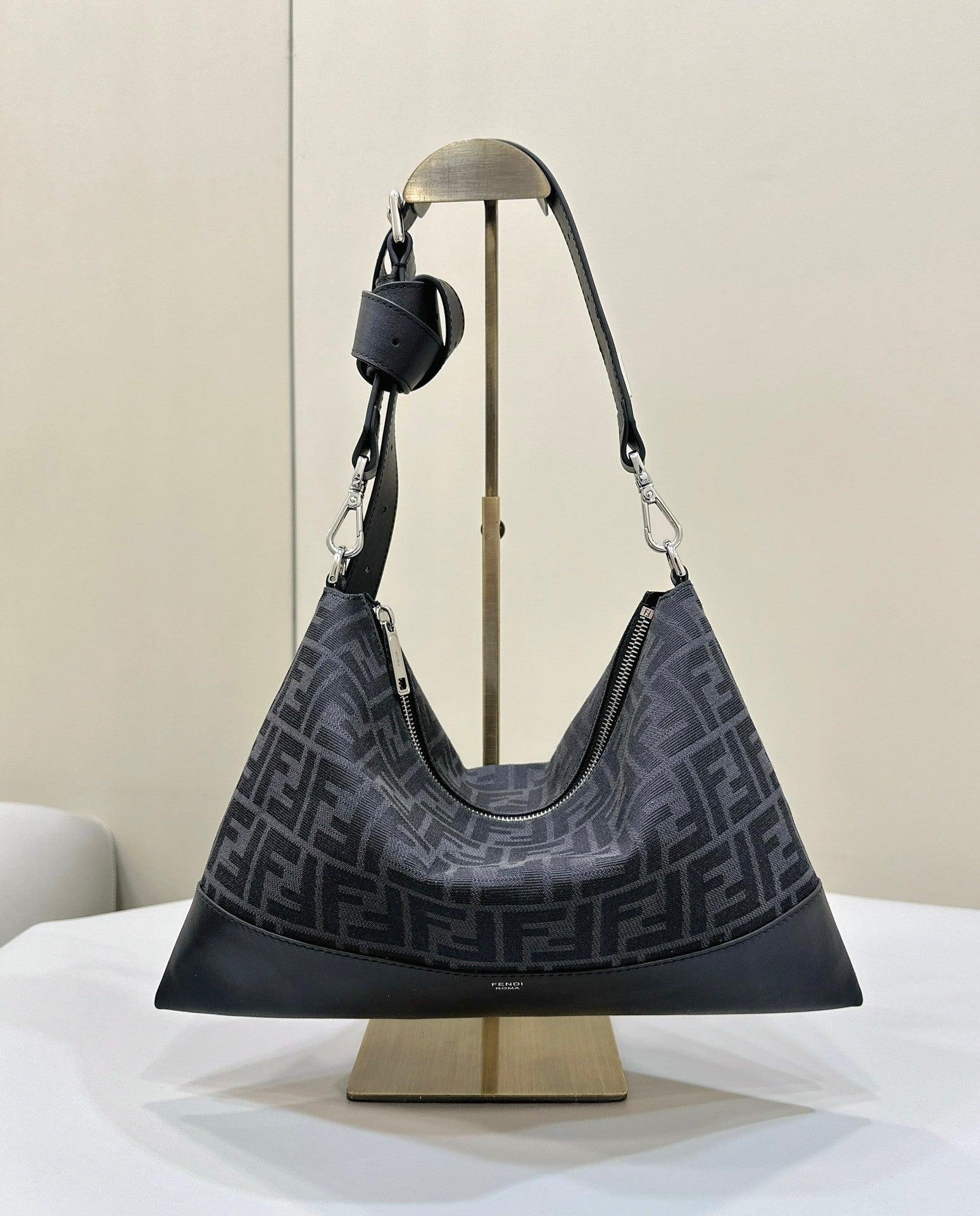 FENDI Slim FF Jacquard Messenger Bag