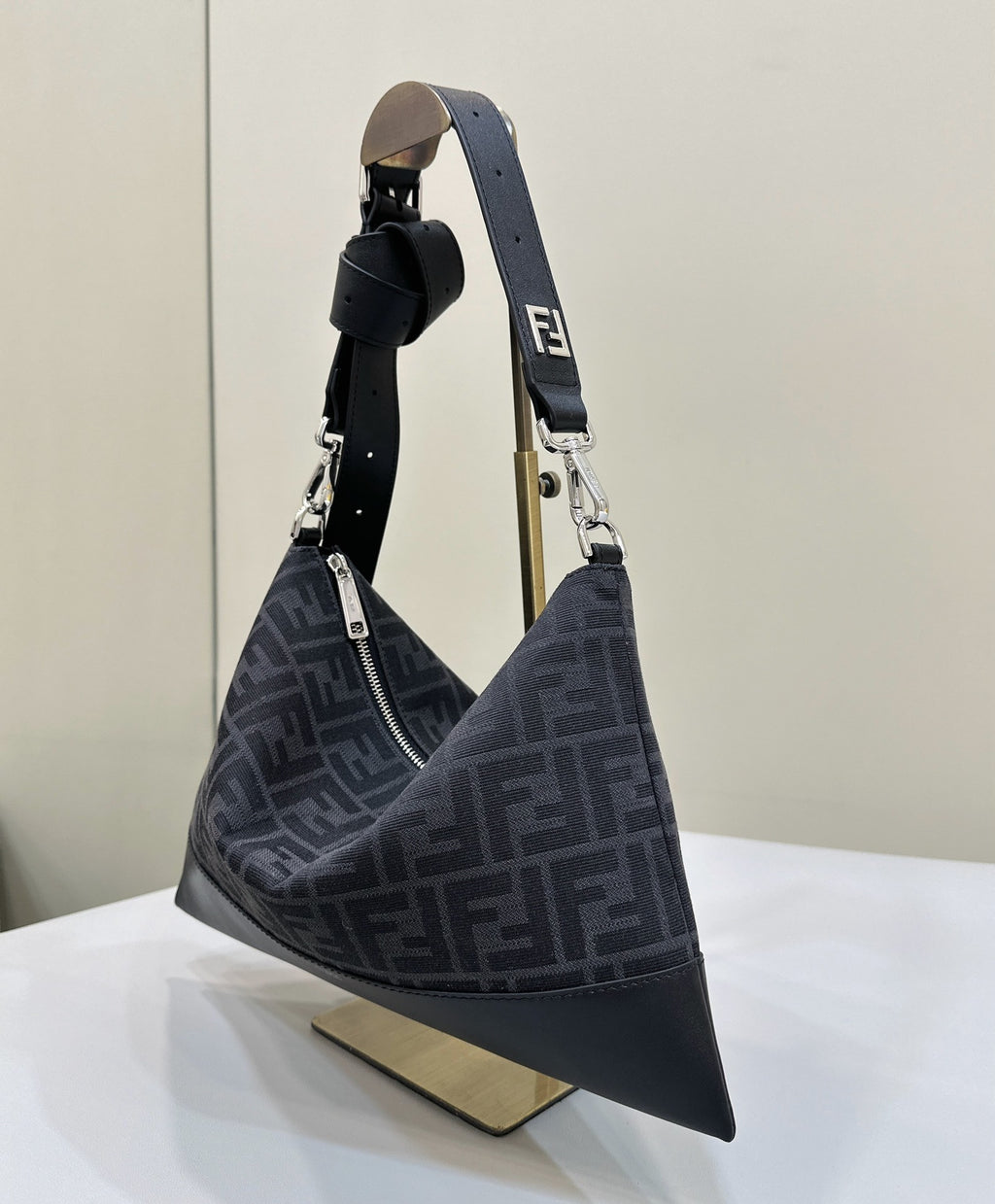 FENDI Slim FF Jacquard Messenger Bag