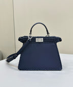 FENDI Peekaboo ISeeU Woven Leather Handbag