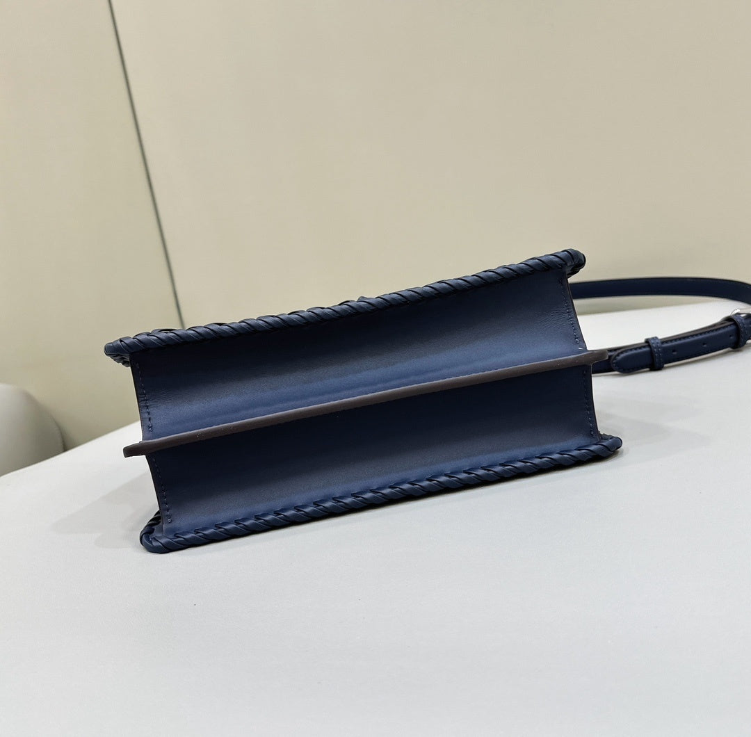 FENDI Peekaboo ISeeU Woven Leather Handbag