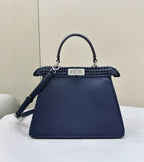 FENDI Peekaboo ISeeU Woven Leather Handbag Large