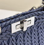FENDI Peekaboo ISeeU Woven Leather Handbag Large