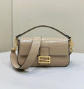 FENDI Baguette Medium Croc-Embossed Handbag
