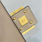 FENDI Baguette Medium Croc-Embossed Handbag