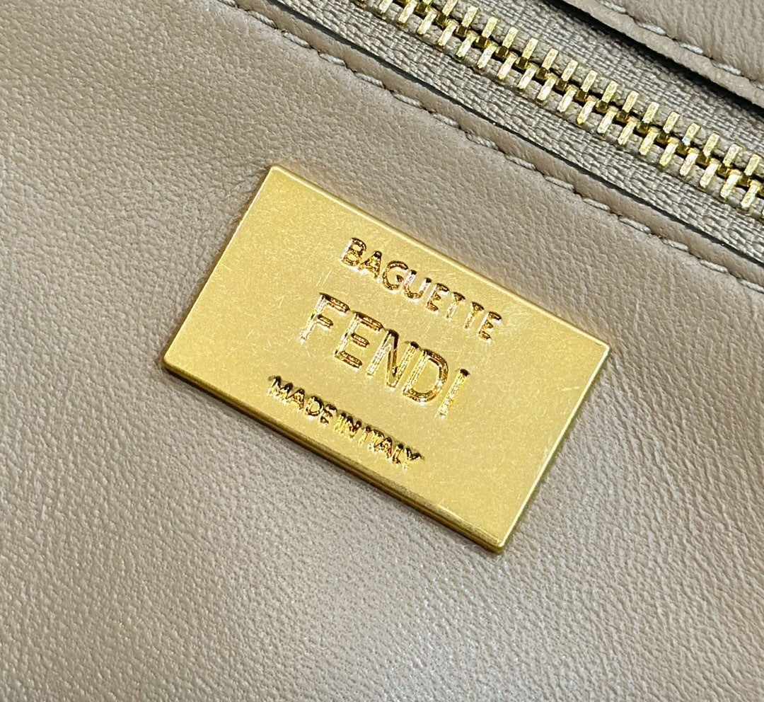 FENDI Baguette Medium Croc-Embossed Handbag