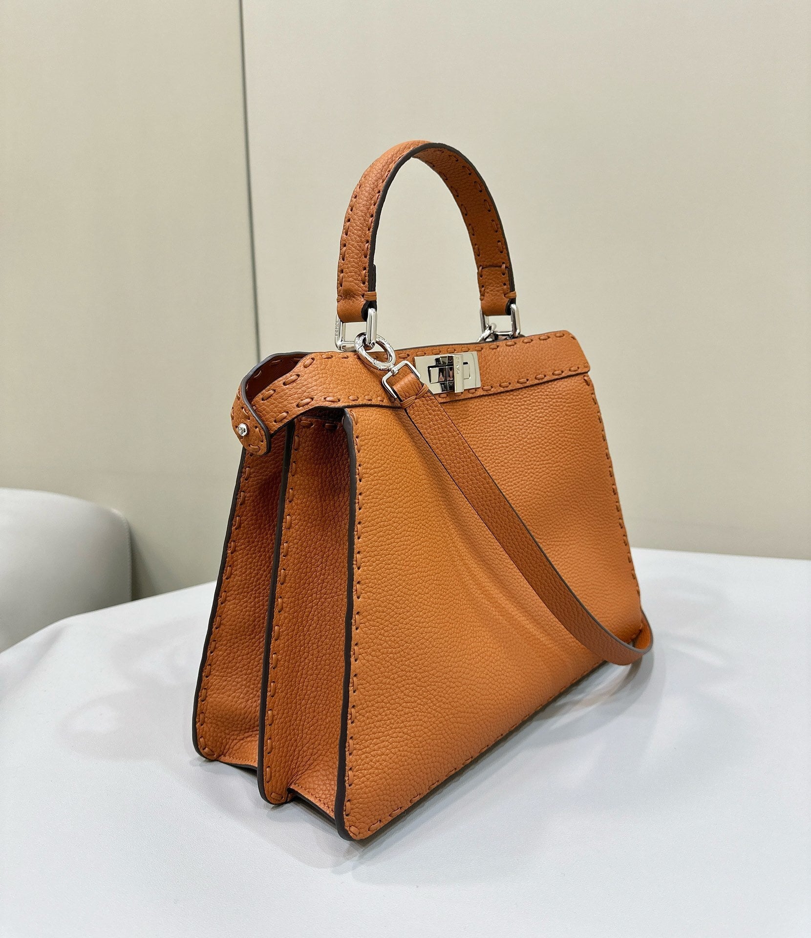 FENDI Peekaboo Medium Leather Handbag