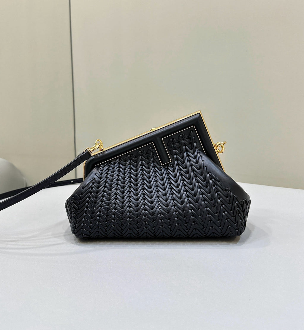 FENDI First Series Woven Leather Handbag