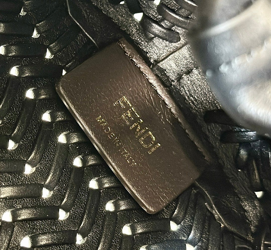FENDI First Series Woven Leather Handbag