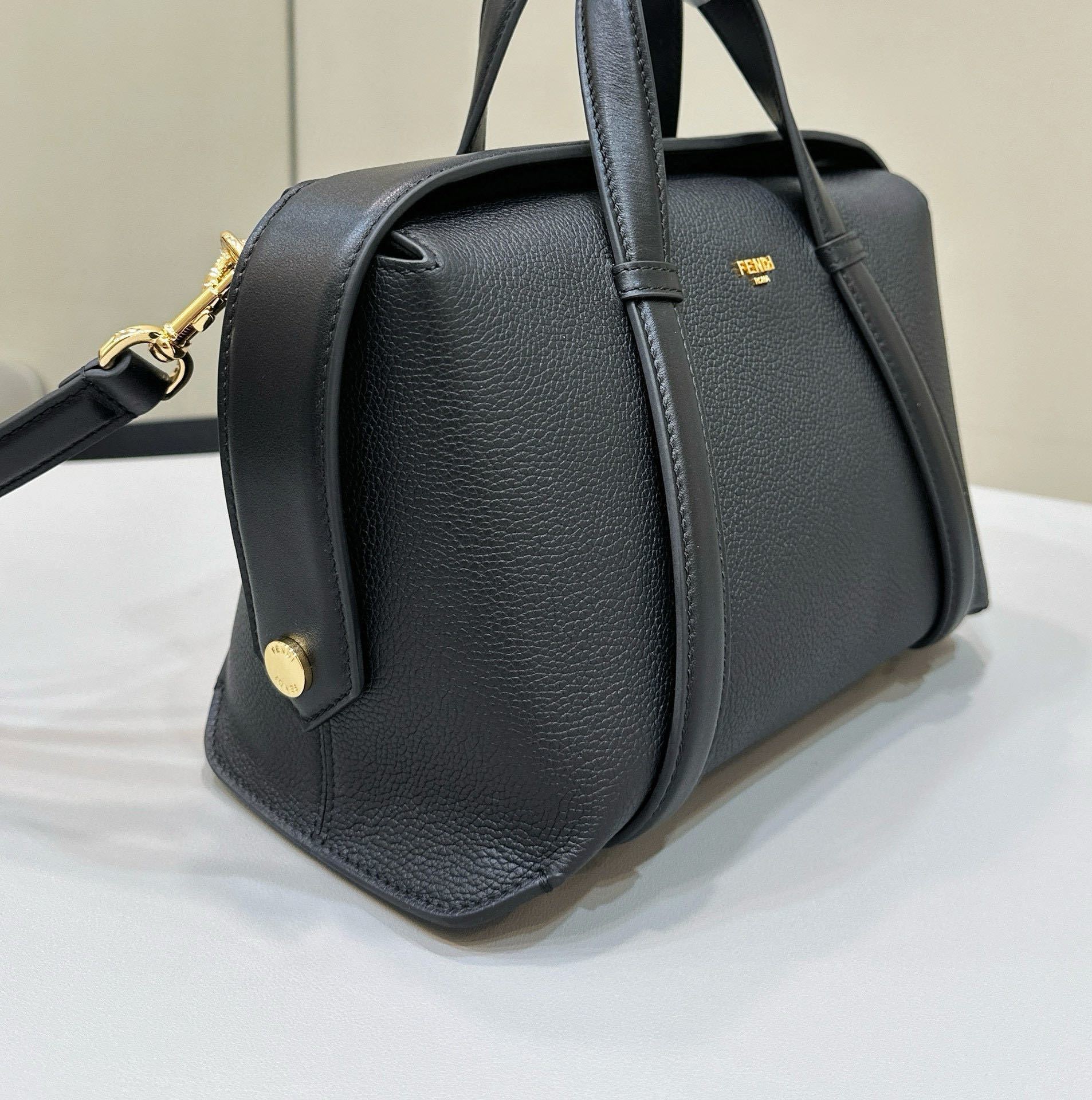 FENDI Boston Leather Handbag