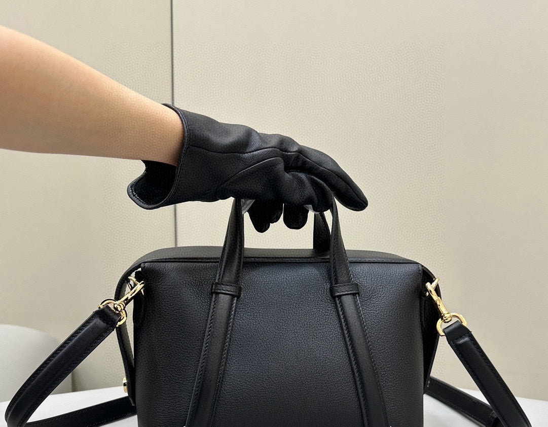 FENDI Boston Leather Handbag
