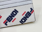 FENDI Grained Leather Logo Card Holder