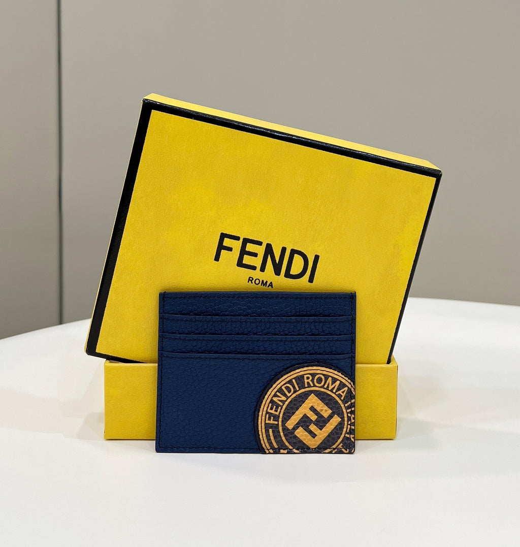 FENDI Grained Leather Card Holder