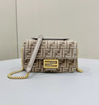 FENDI FF Chenille Baguette Handbag