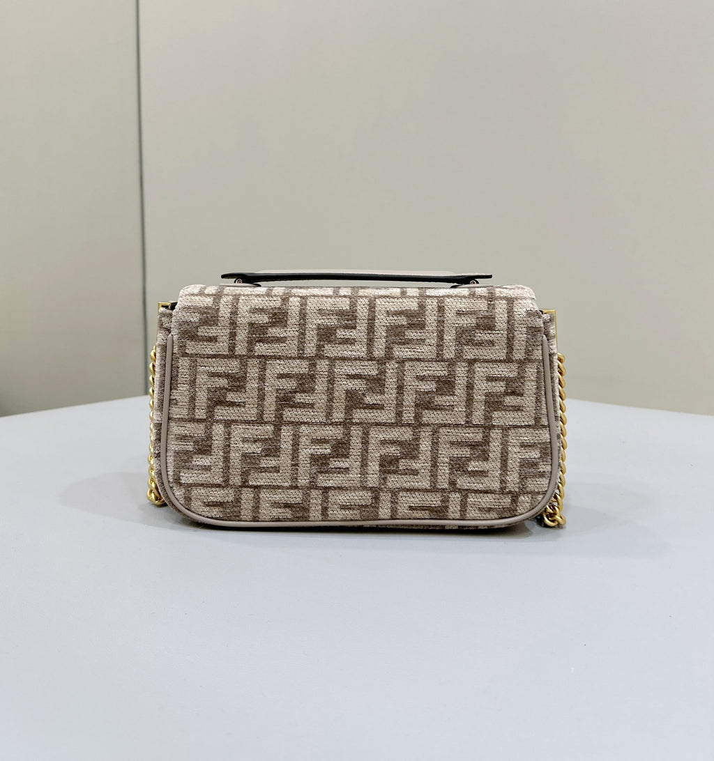 FENDI FF Chenille Baguette Handbag