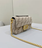 FENDI FF Chenille Baguette Handbag