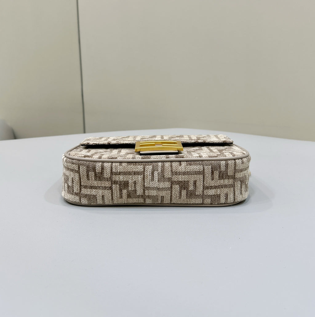 FENDI FF Chenille Baguette Handbag