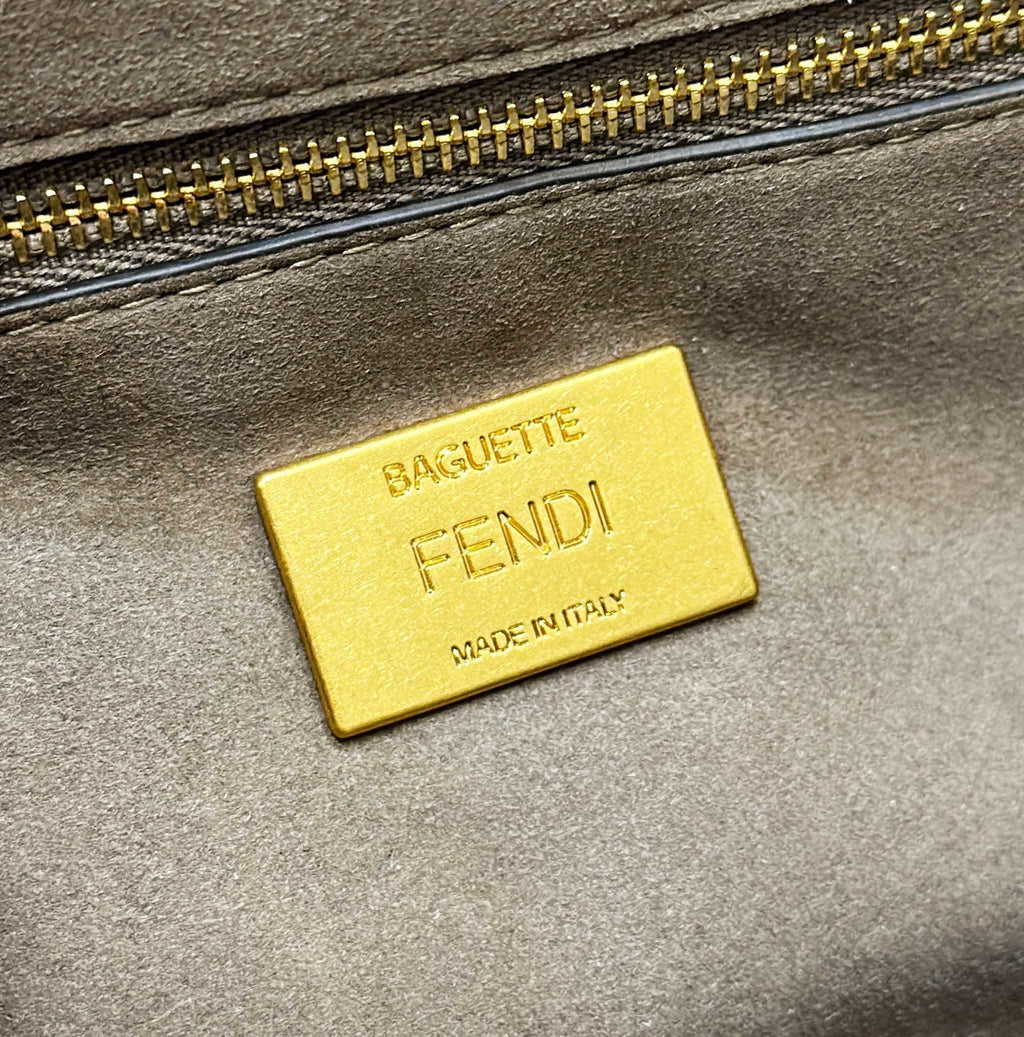 FENDI FF Chenille Baguette Handbag