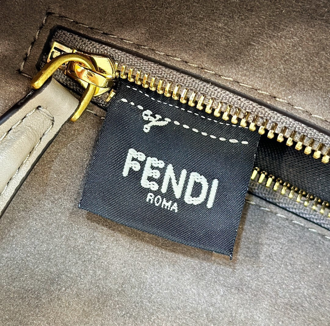 FENDI FF Chenille Baguette Handbag