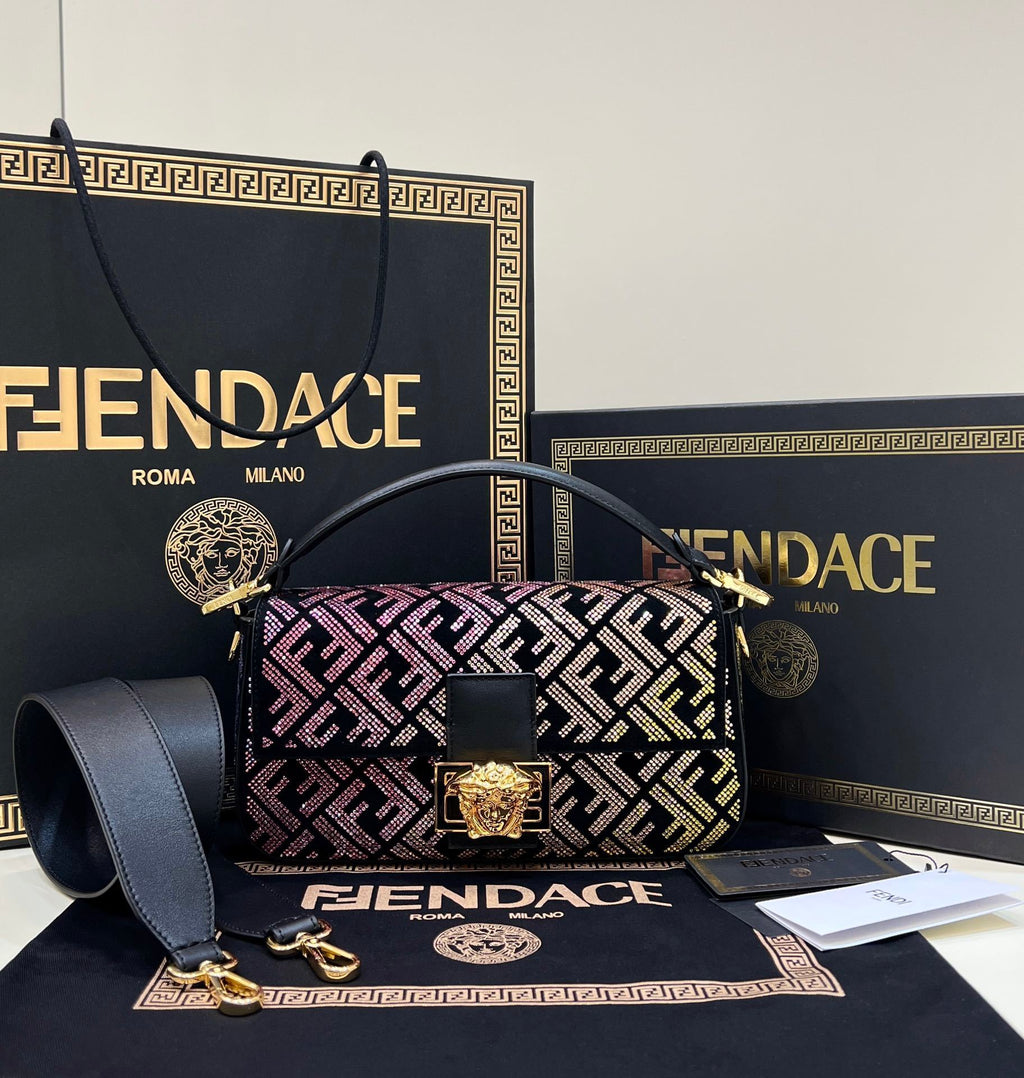 FENDI Crystal-Embellished Baguette Handbag