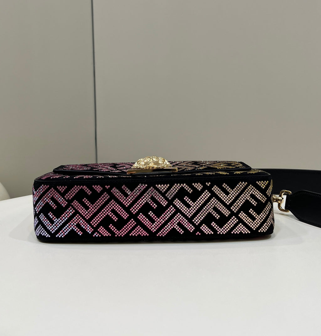 FENDI Crystal-Embellished Baguette Handbag