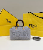 FENDI By The Way Mini Boston Shearling Handbag