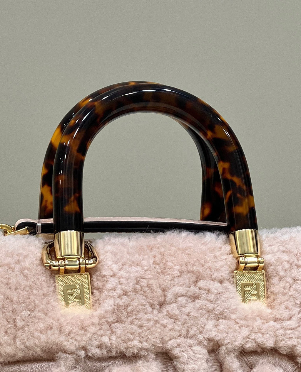 FENDI By The Way Mini Boston Shearling Handbag