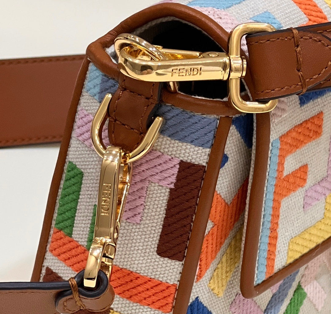 FENDI Baguette Rainbow Embroidered Handbag