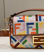 FENDI Baguette Rainbow Embroidered Handbag