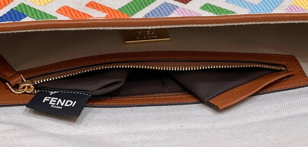 FENDI Baguette Rainbow Embroidered Handbag