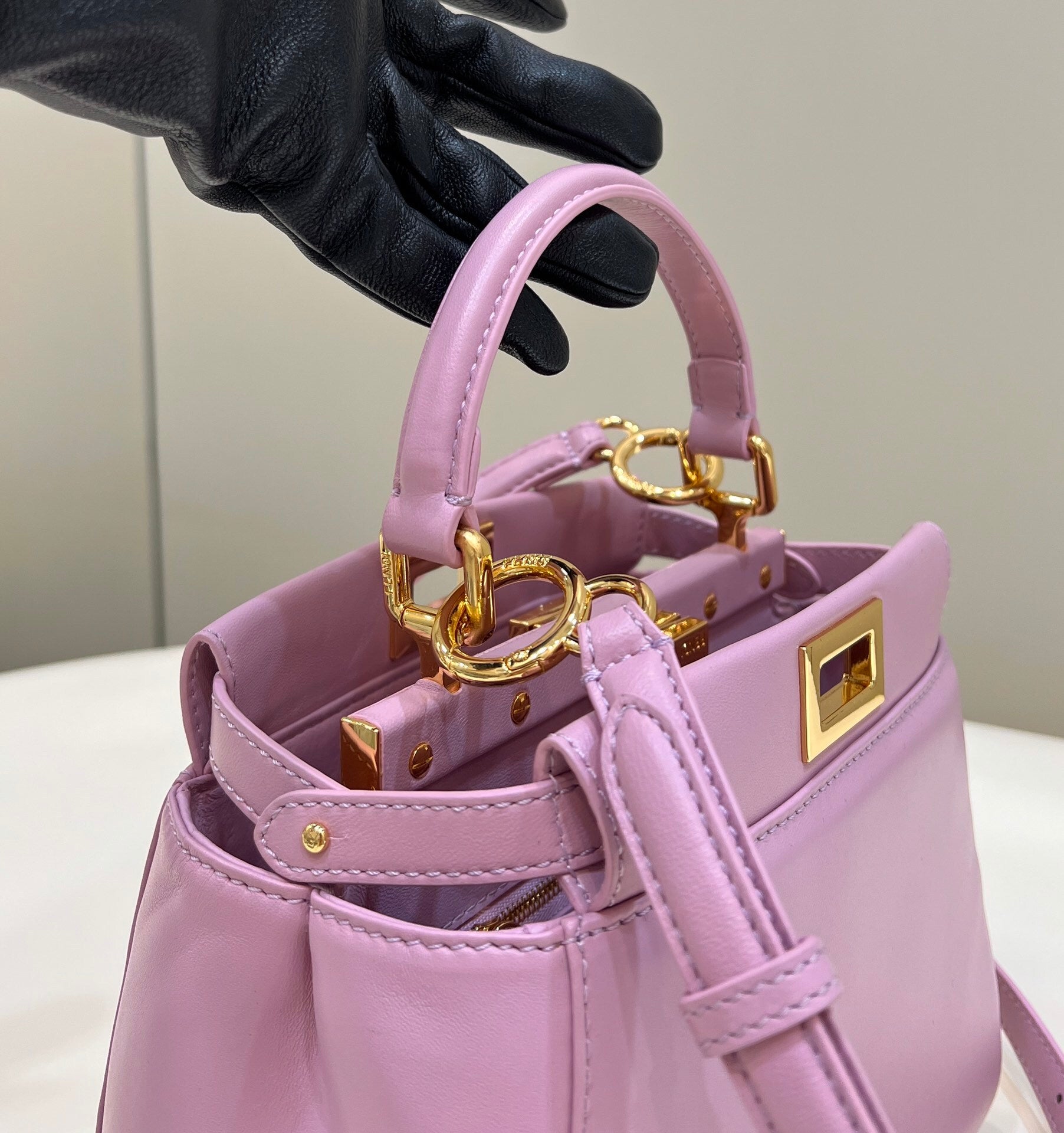 FENDI Peekaboo Soft Leather Handbag