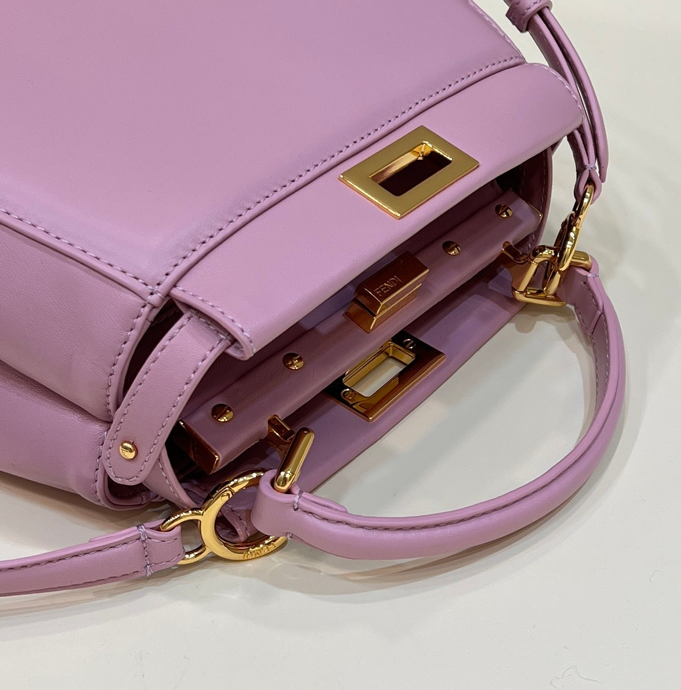 FENDI Peekaboo Soft Leather Handbag