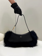 FENDI O’Lock Fur-Trim Underarm Bag
