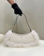 FENDI O’Lock Fur-Trim Underarm Bag
