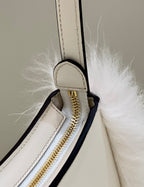 FENDI O’Lock Fur-Trim Underarm Bag