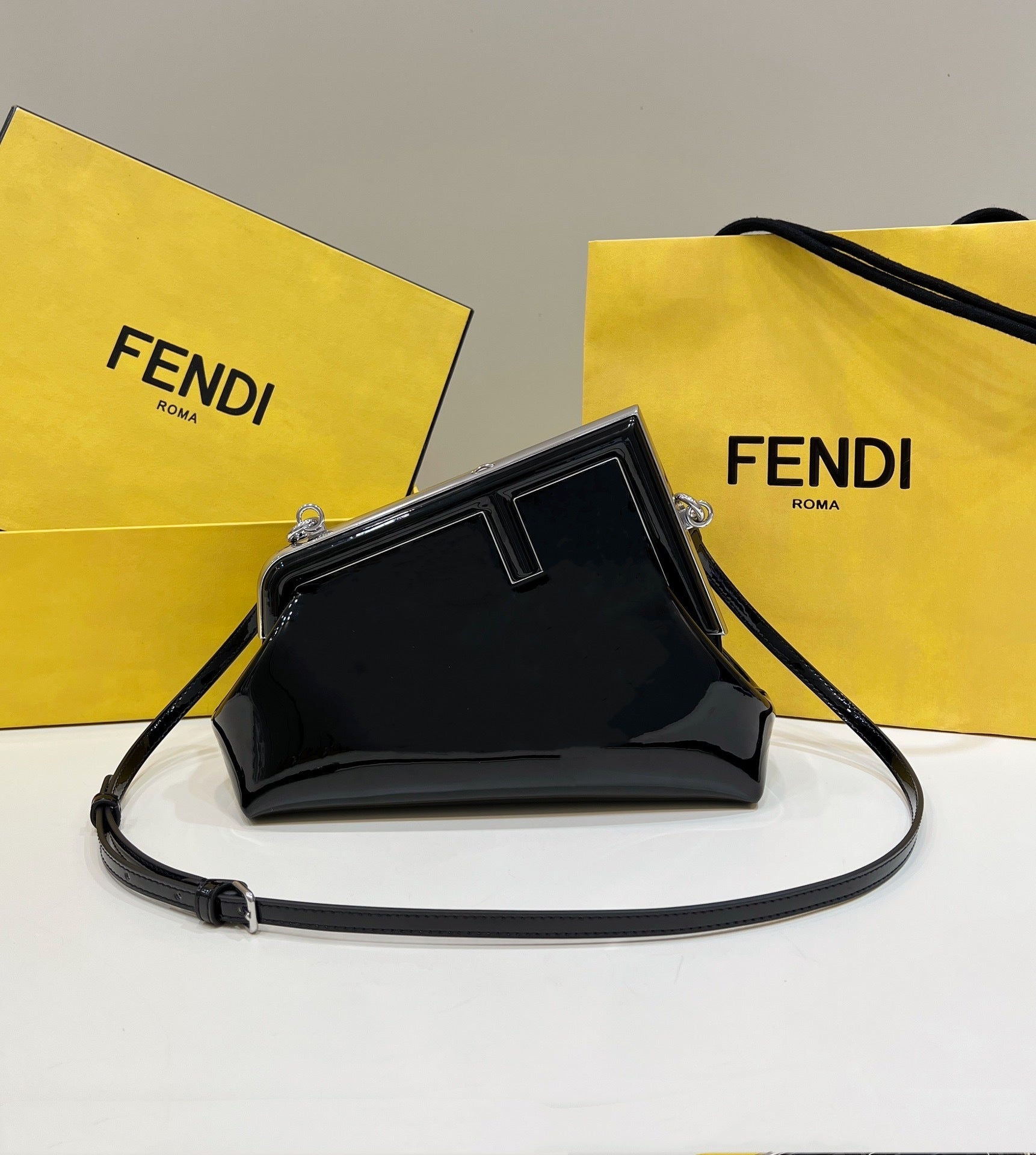 FENDI First Series Patent Leather Handbag