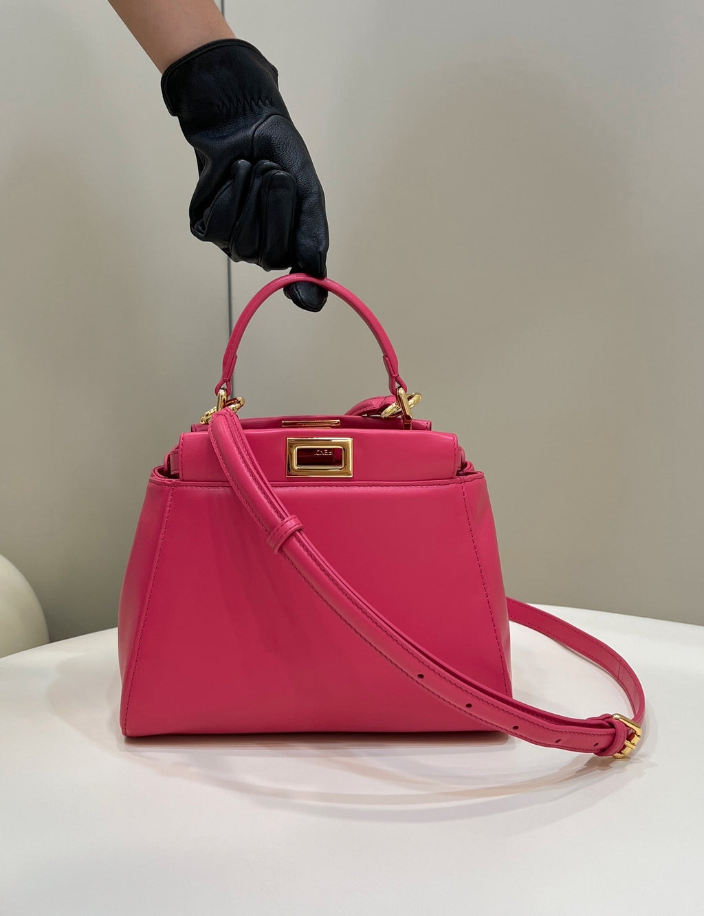 FENDI Peekaboo Lambskin Handbag
