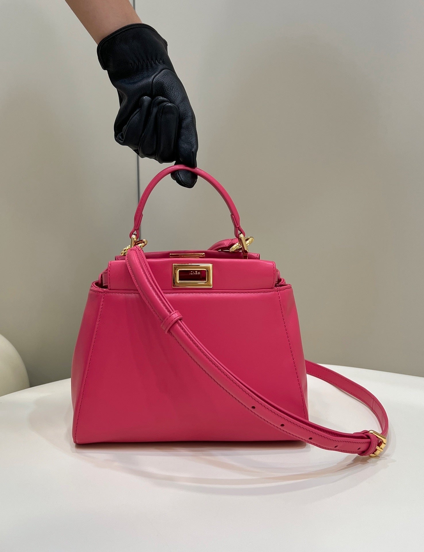FENDI Peekaboo Lambskin Handbag