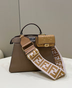 FENDI Peekaboo Small Leather Handbag