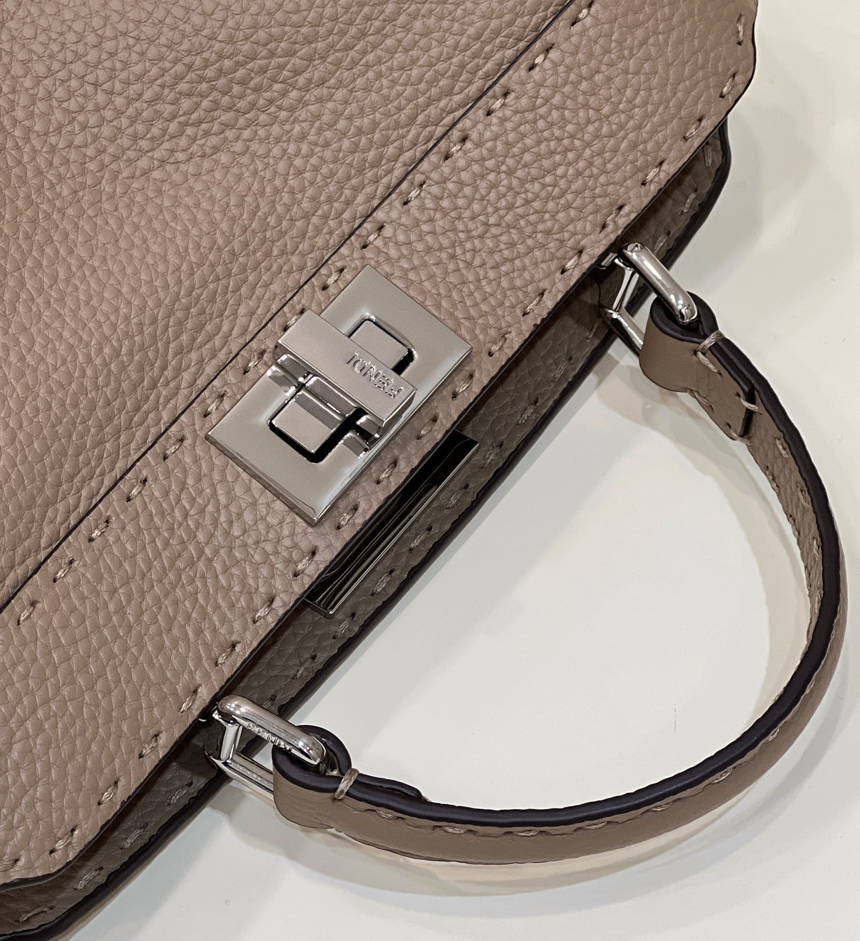 FENDI Peekaboo Small Leather Handbag