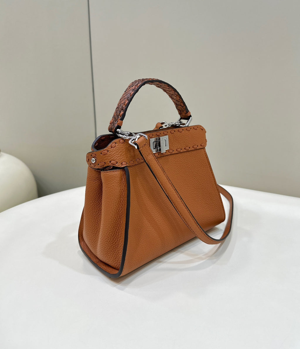 FENDI Peekaboo Leather Handbag