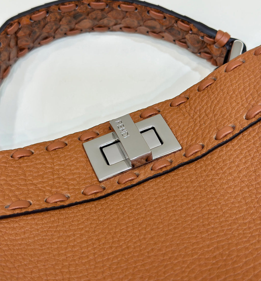FENDI Peekaboo Leather Handbag
