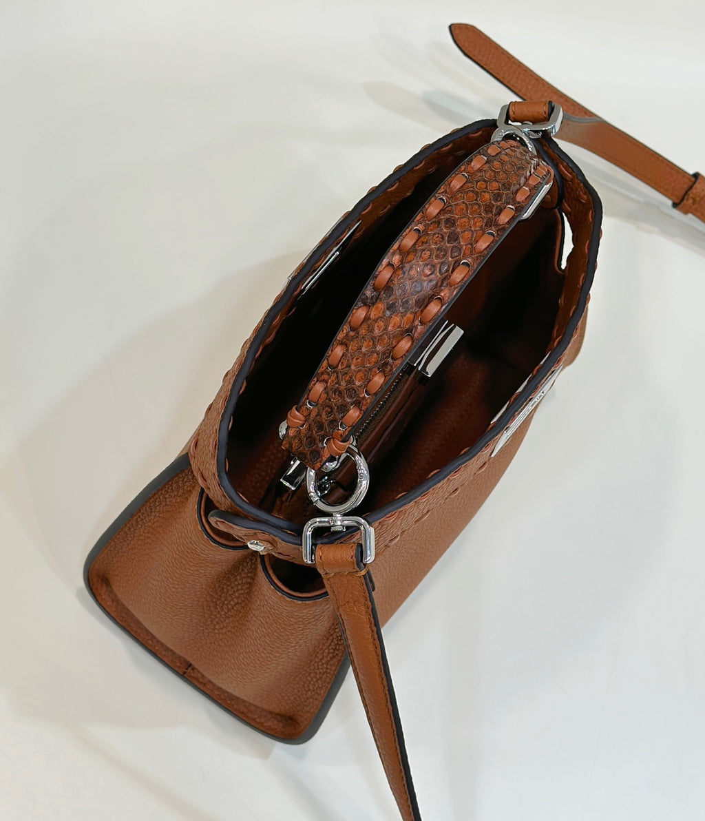 FENDI Peekaboo Leather Handbag