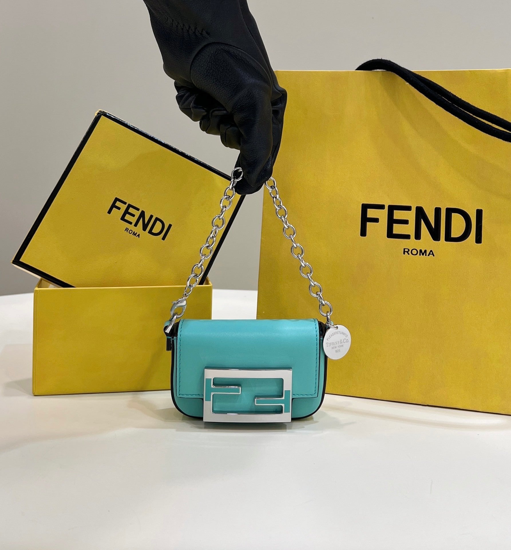 FENDI x Tiffany & Co. Mini Baguette Leather Handbag