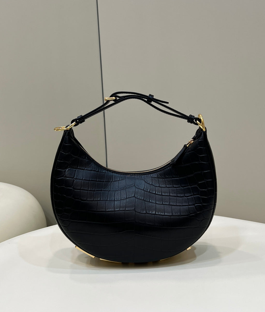 FENDI Fendigraphy Croc-Embossed Handbag