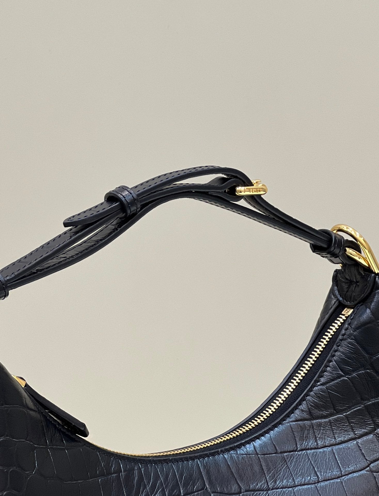 FENDI Fendigraphy Croc-Embossed Handbag