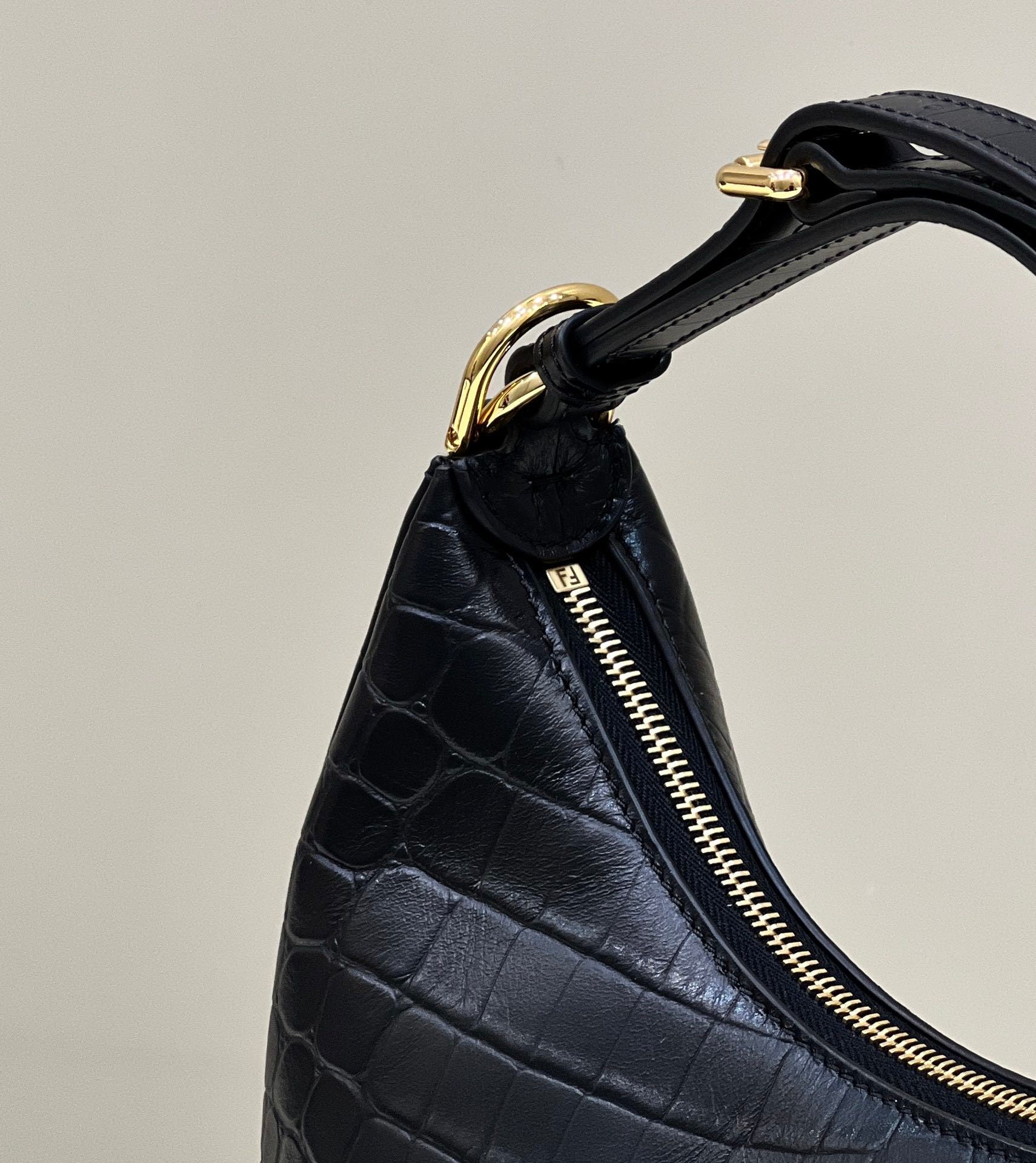 FENDI Fendigraphy Croc-Embossed Handbag